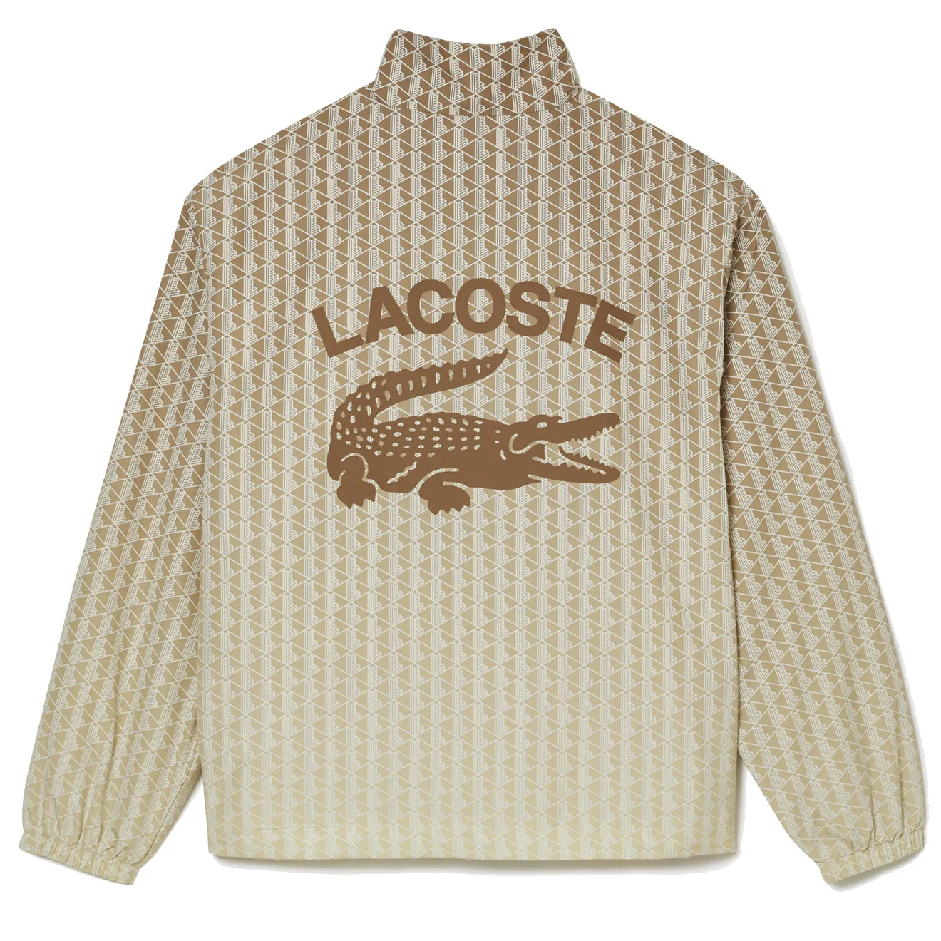 Lacoste Monogram Print Ombre Effect Sportsuit Jacket Brown / Beige / White