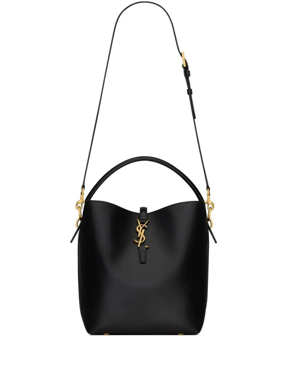 LE 37 BLACK LEATHER BUCKET BAG