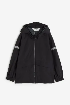 Lightweight rain jacket - Long sleeve - Regular length - Black - Kids | H&M GB