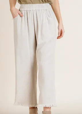 Linen Wide Leg Pants- Oatmeal