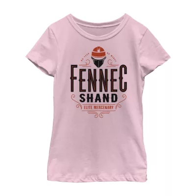 Little & Big Girls Fennec Shand Crew Neck Short Sleeve Star Wars Graphic T-Shirt