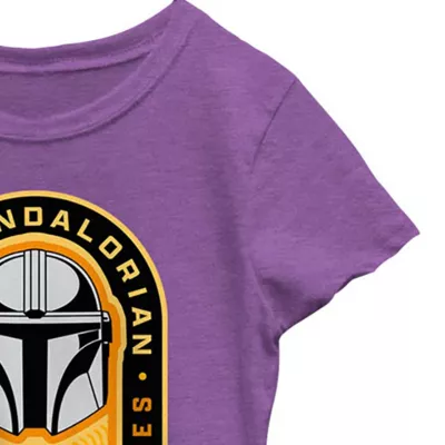 Little & Big Girls The Mandalorian Crew Neck Short Sleeve Star Wars Graphic T-Shirt