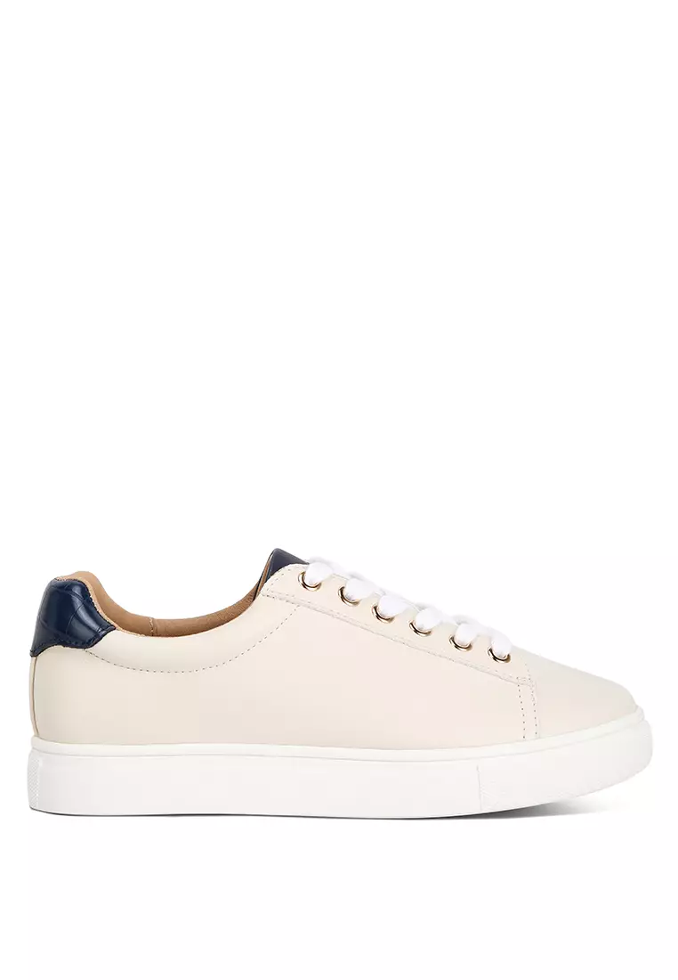 London Rag Cream/Navy Croc Back Panel Sneakers