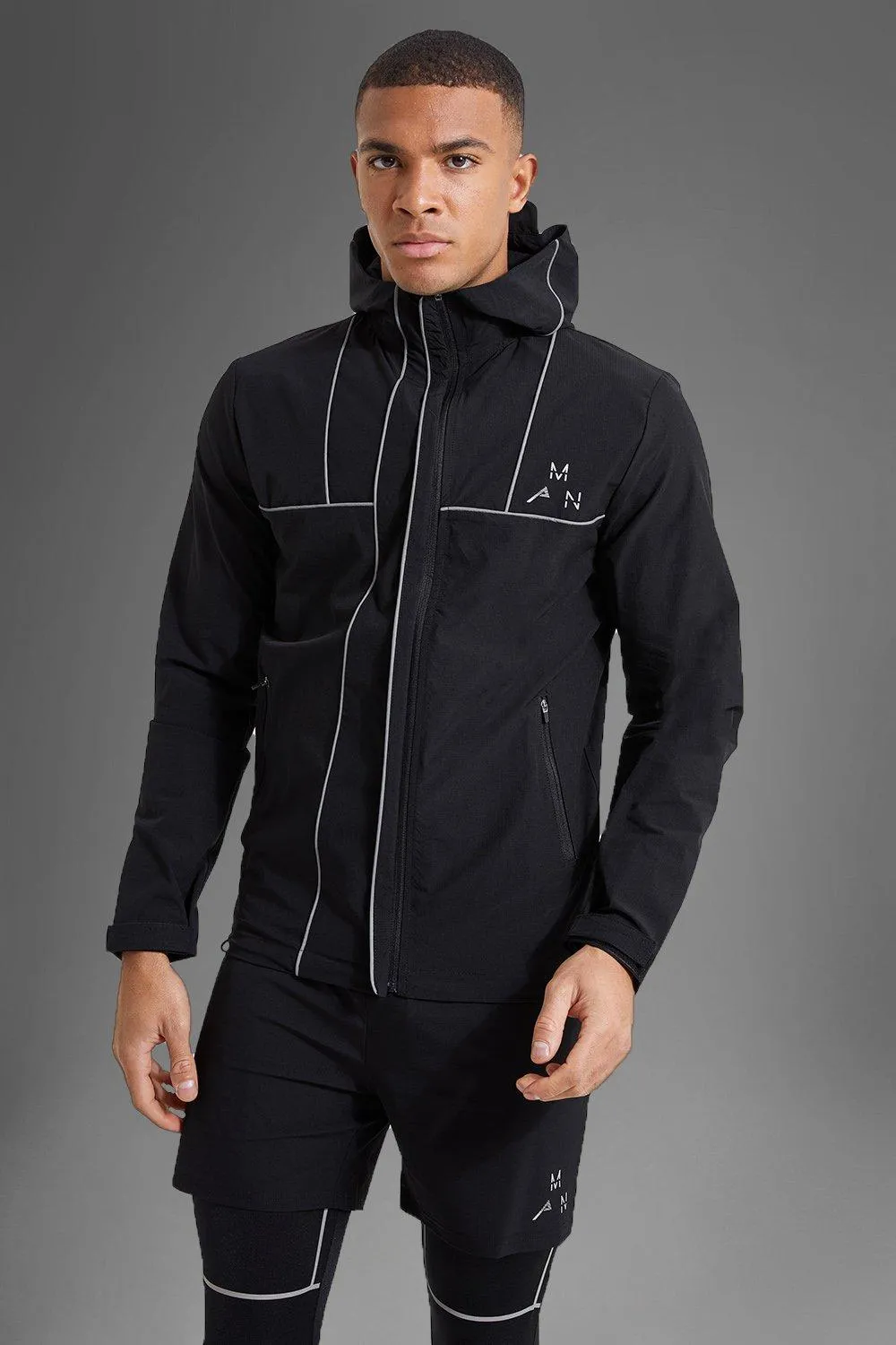 Man Active Gym Reflective Detail Jacket