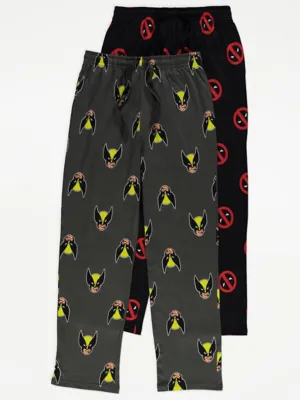 Marvel Deadpool Lounge Bottoms 2 Pack | Men | George at ASDA