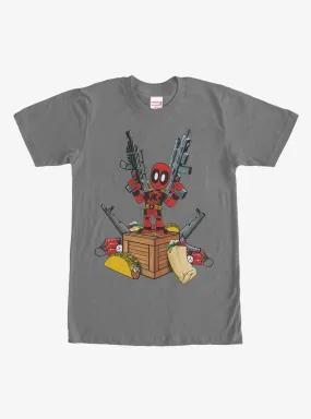 Marvel Deadpool Weapons and Food T-Shirt