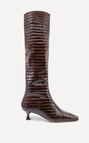 Maverick Calf Boot | Burgundy Crocodile