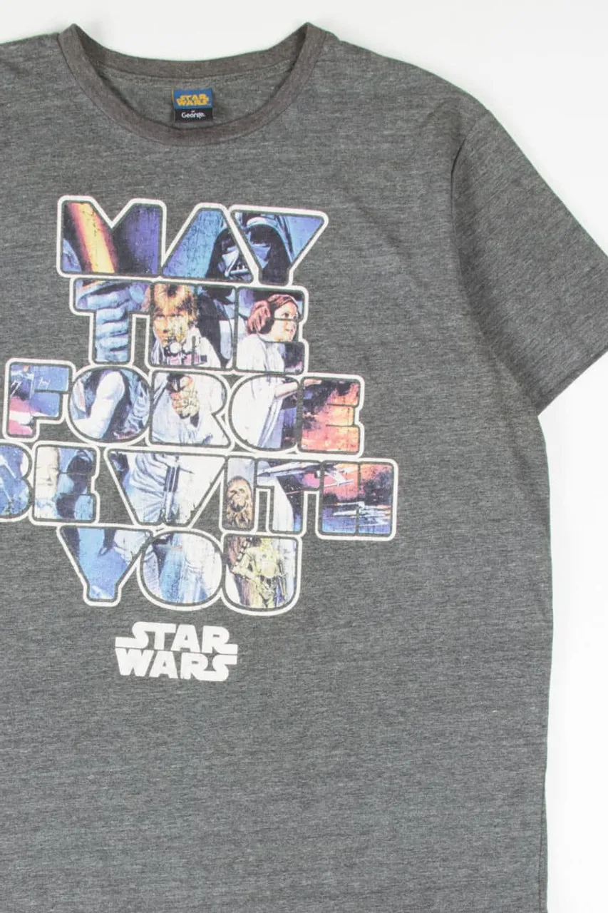 May The Force Be With You Grey Star Wars T-Shirt