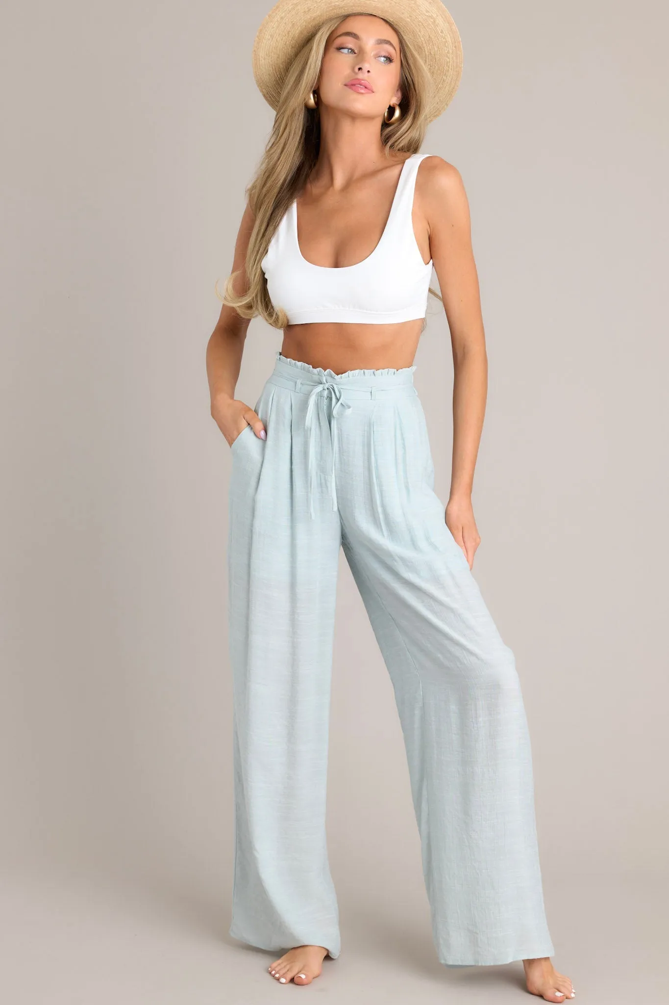 Meadow Glow Seafoam Wide Leg Pants