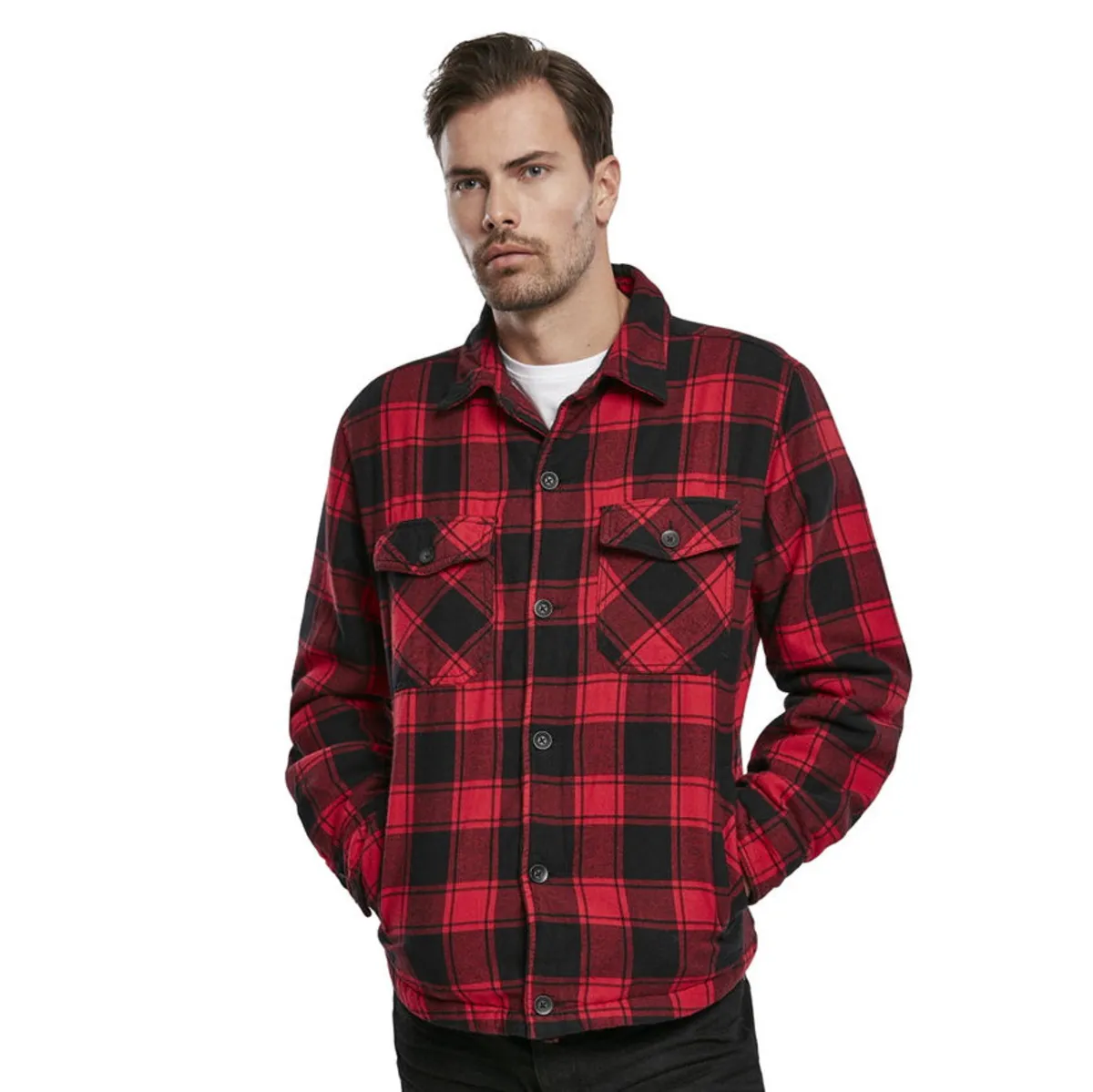 men's jacket BRANDIT - Lumberjacket checked - 9478-red/black checkered  -  Metal-shop