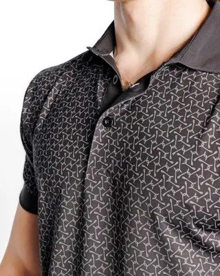 Men's Waggle Golf Gone Fishing Golf Polo