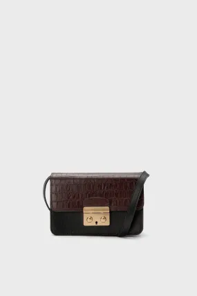 Mixed Leather Mini Anderson Crossbody