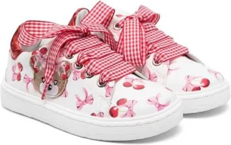 Monnalisa bow-print zip-up sneakers White