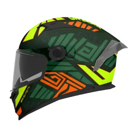 MT Braker Zebra Helmet - Black/Green