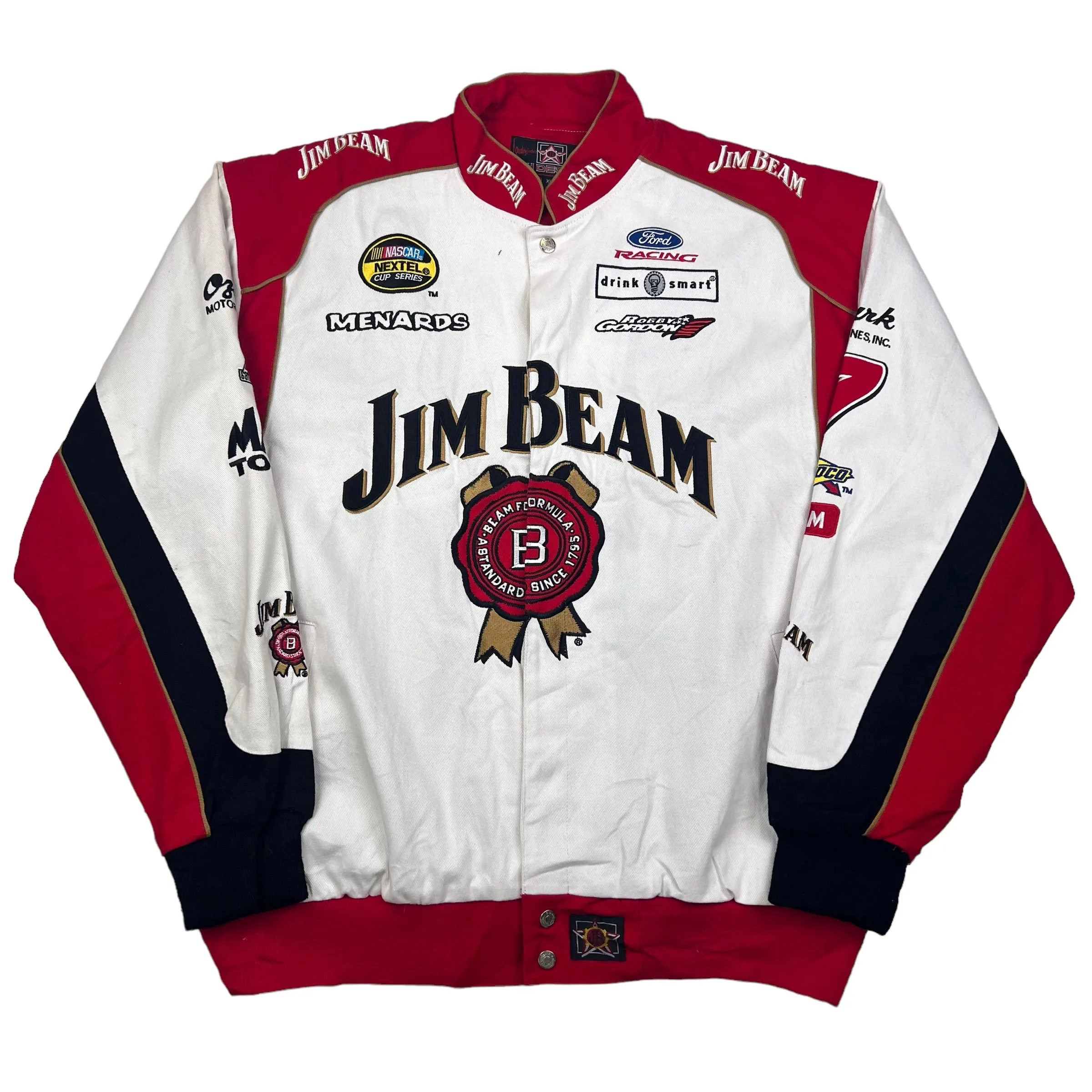 NASCAR White Red Jim Beam Racing Jacket