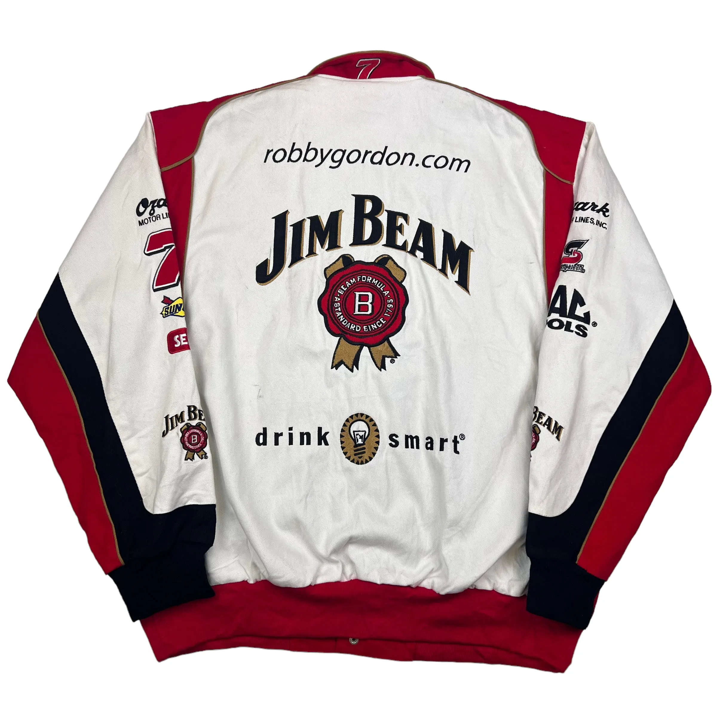 NASCAR White Red Jim Beam Racing Jacket