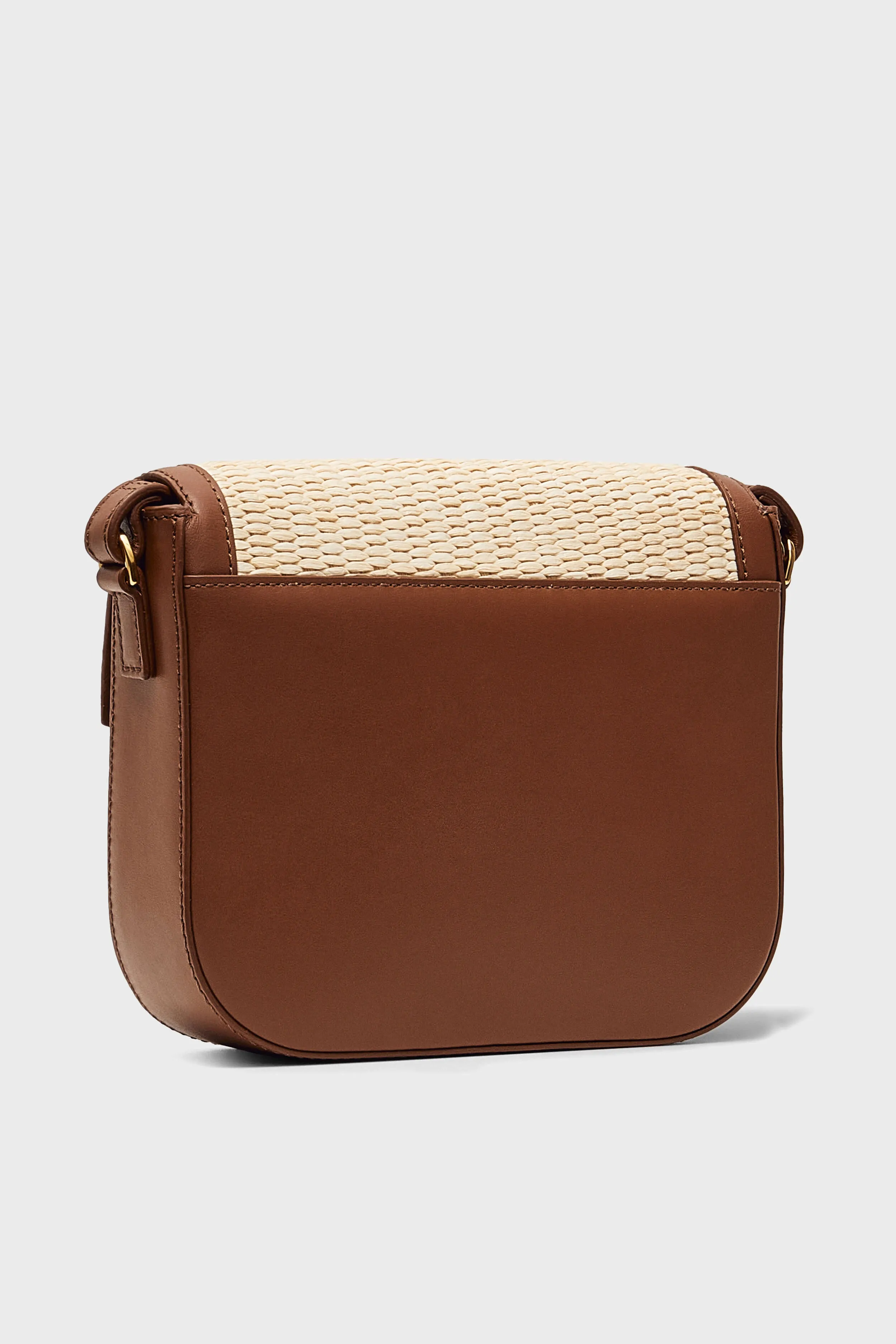 Natural Raffia and Tan Small Vancouver Crossbody