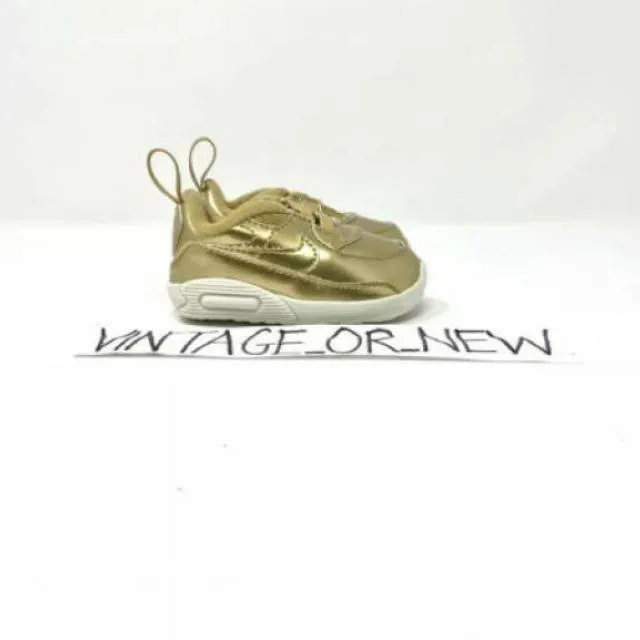 Nike air max ‘90 crib qs metallic pack gold 2020 toddler cv2397-700 sz 2c