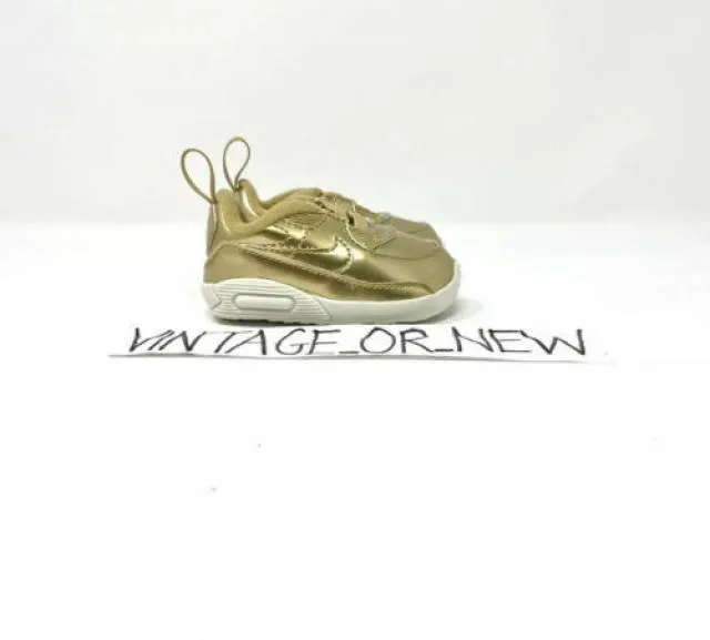 Nike air max ‘90 crib qs metallic pack gold 2020 toddler cv2397-700 sz 2c