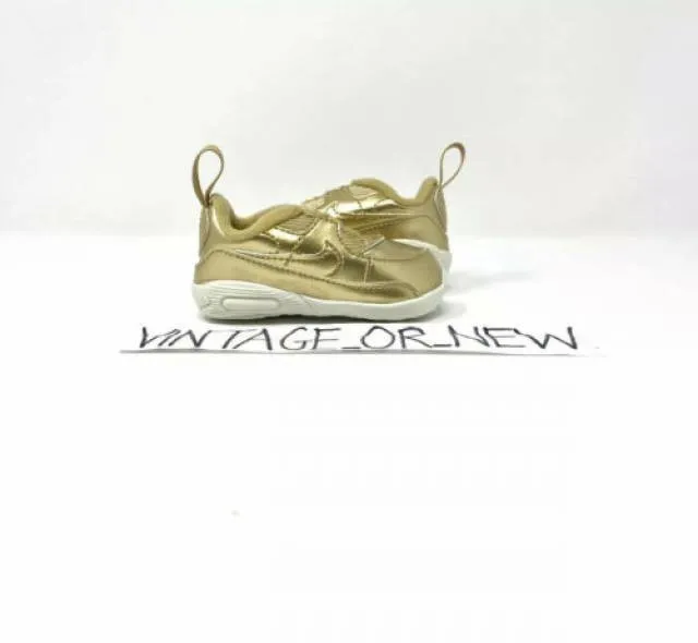 Nike air max ‘90 crib qs metallic pack gold 2020 toddler cv2397-700 sz 2c