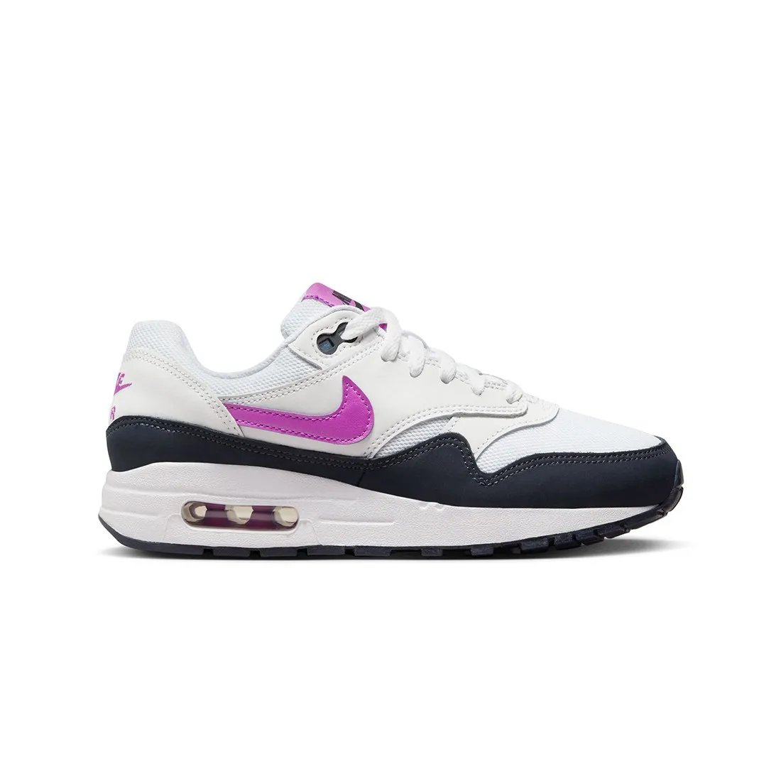 Nike Big Kids Air Max 1 Bg (white / fuchsia dream-dark obsidian)