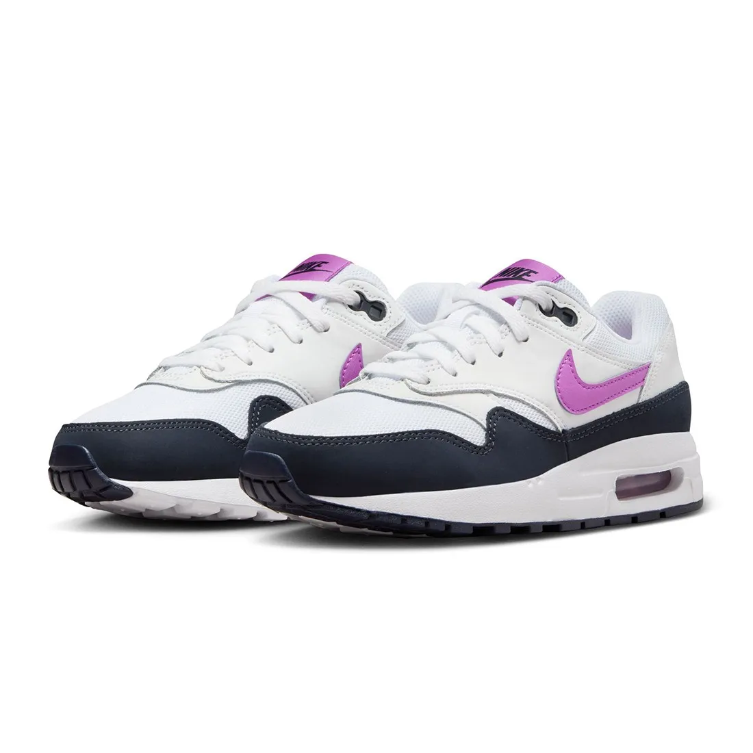 Nike Big Kids Air Max 1 Bg (white / fuchsia dream-dark obsidian)