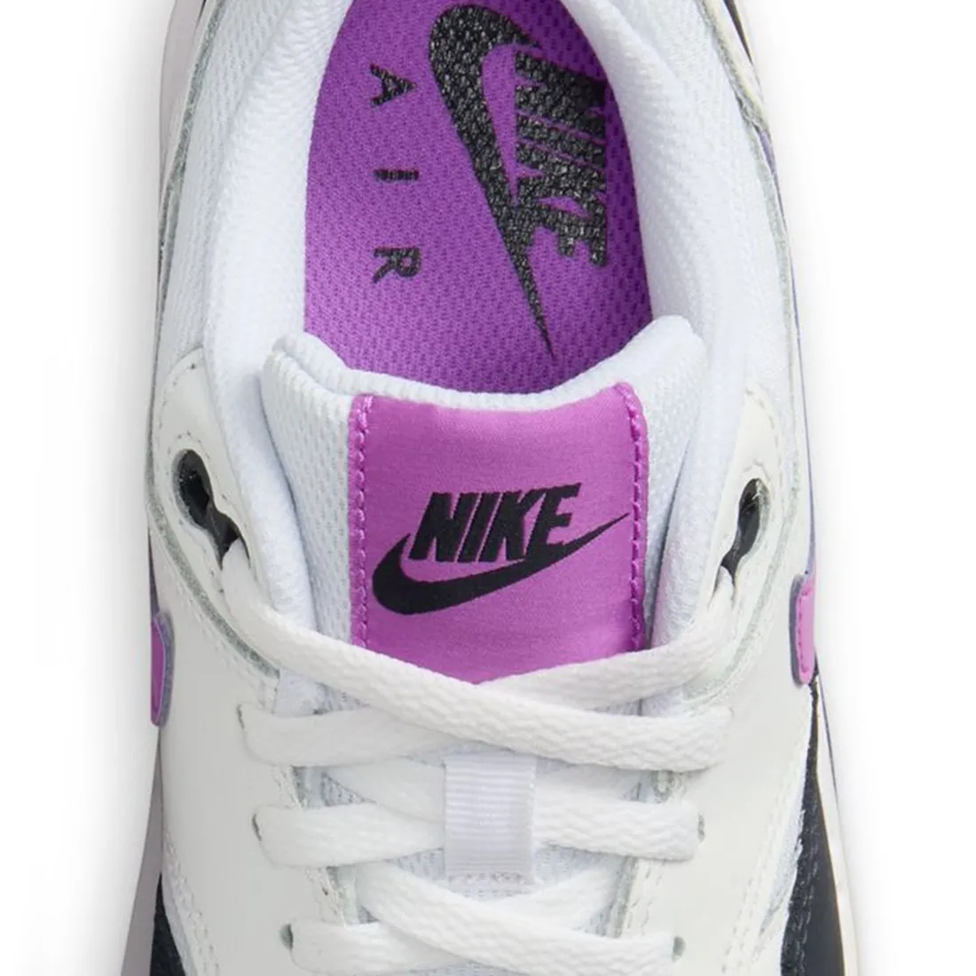 Nike Big Kids Air Max 1 Bg (white / fuchsia dream-dark obsidian)