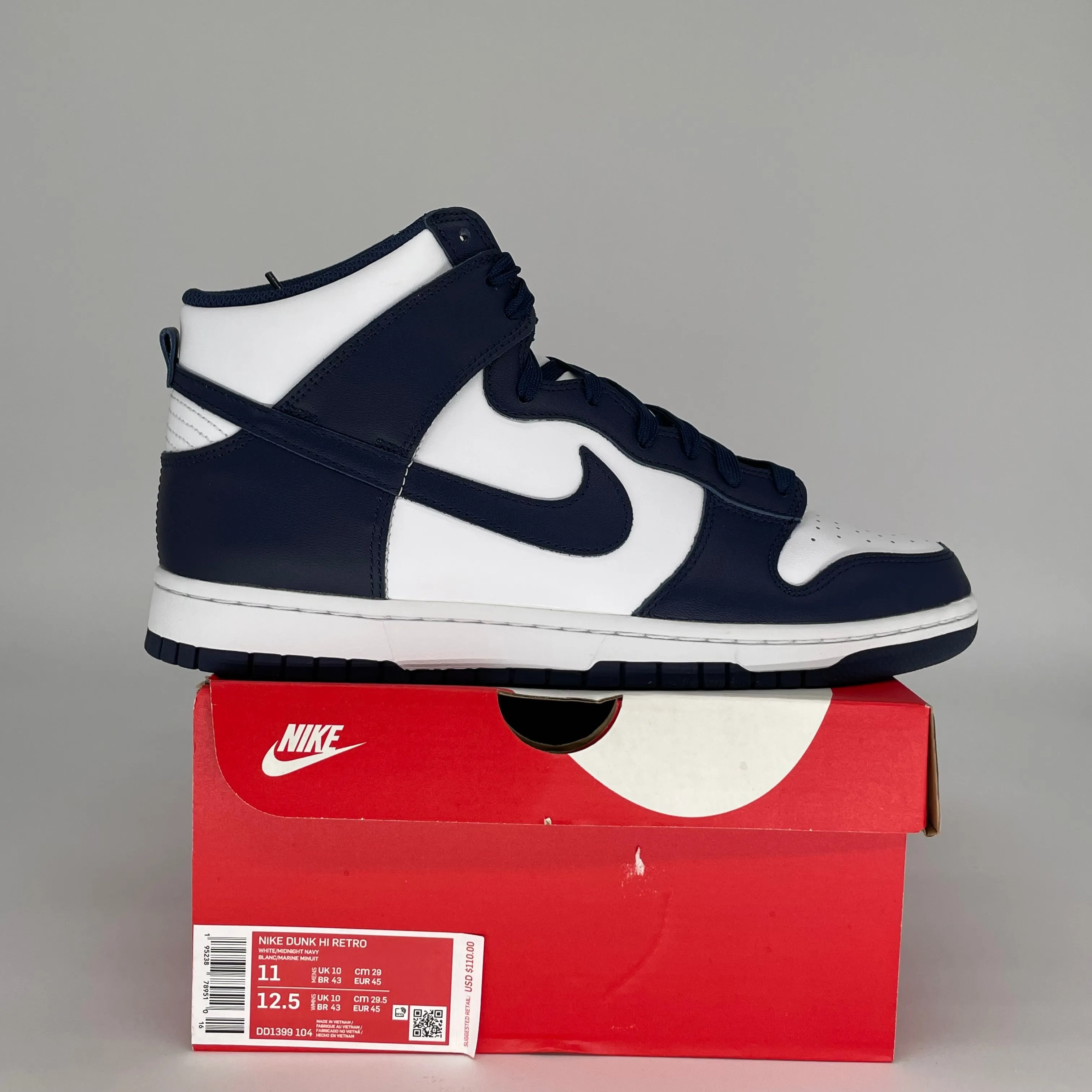 NIKE DUNK HIGH CHAMPIONSHIP NAVY SIZE 11 DD1399-104