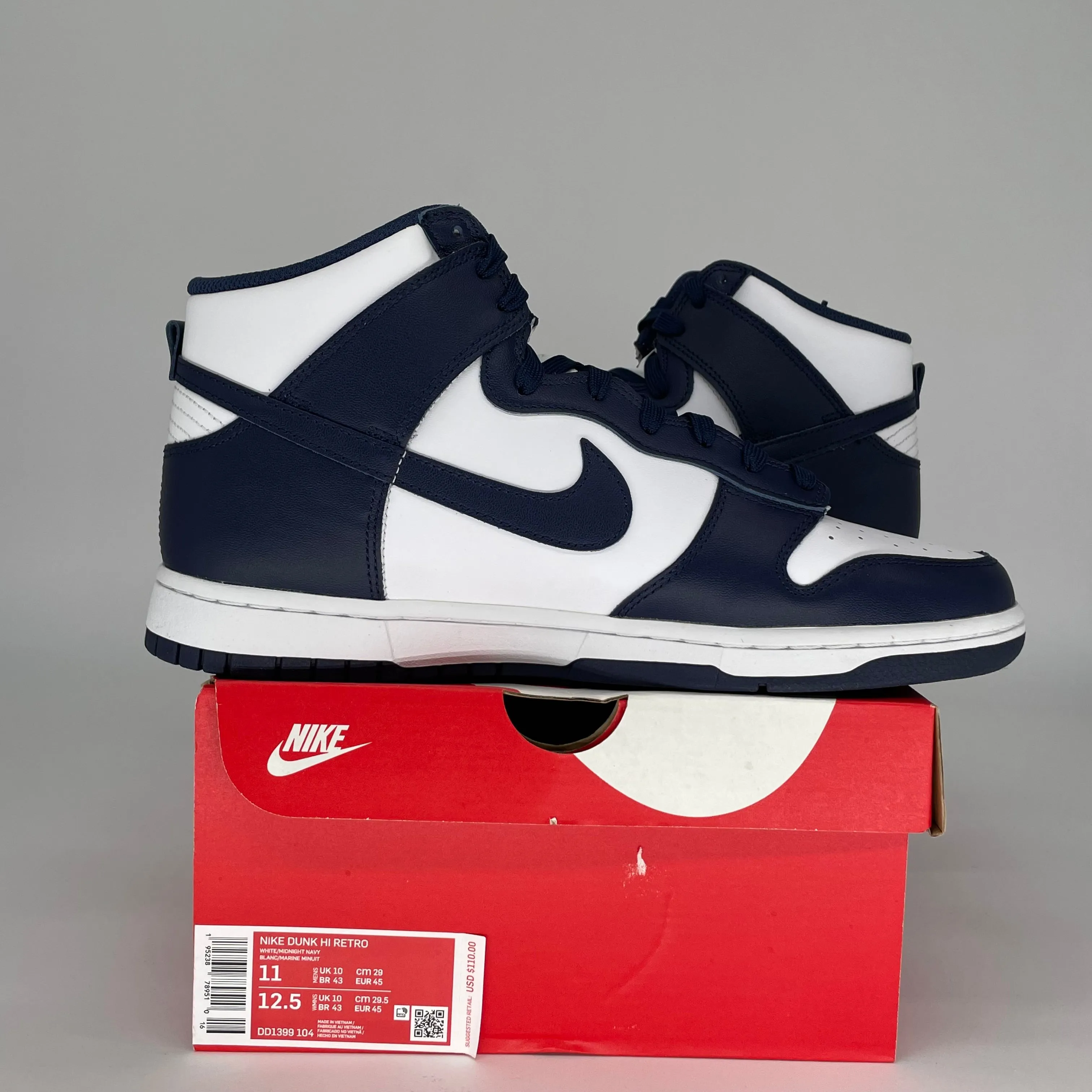 NIKE DUNK HIGH CHAMPIONSHIP NAVY SIZE 11 DD1399-104