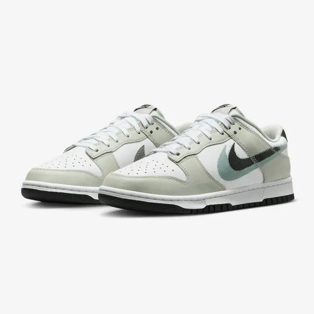 Nike dunk low (spray paint swoosh/ white/ light stone/ black) men us 8-13 fd0661-100