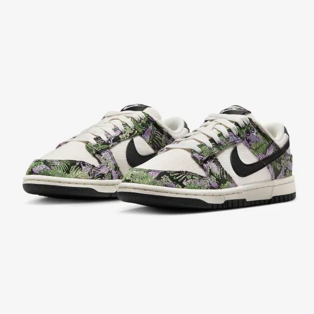 Nike women's dunk low next nature (floral tapestry/ phantom/ black/ light magenta/ pink foam/ chloro