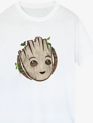 NW2 Marvel Groot Wooden Head AdultWhite T-Shirt | Women | George at ASDA