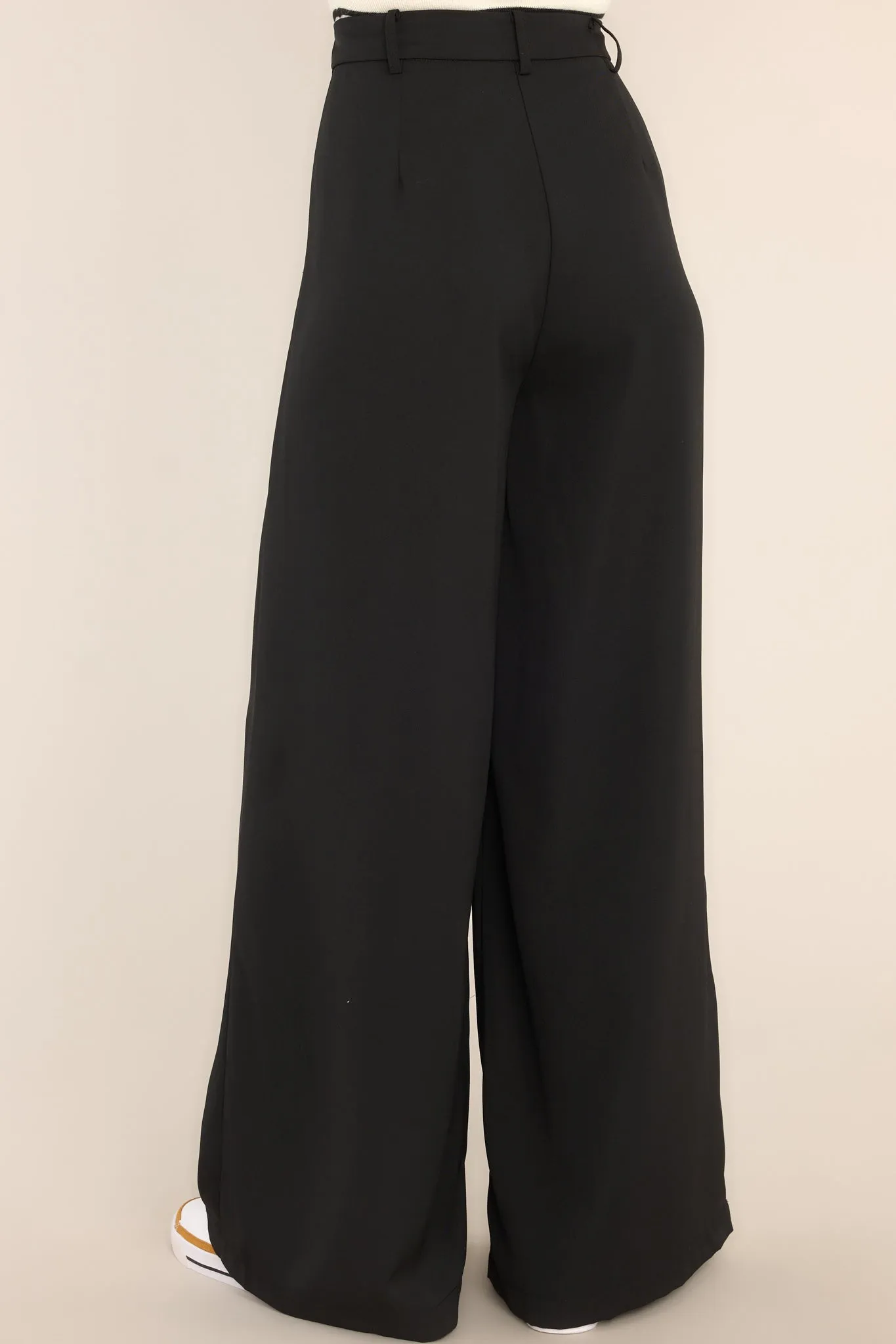 Office Chic Black Wide Leg Pants