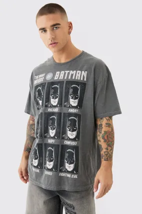 Oversized DC Batman License Wash T-shirt | boohooMAN UK