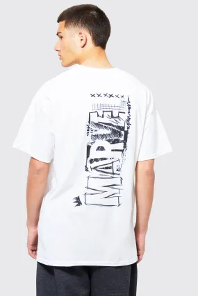 Oversized Marvel Back Print License T-shirt | boohooMAN UK