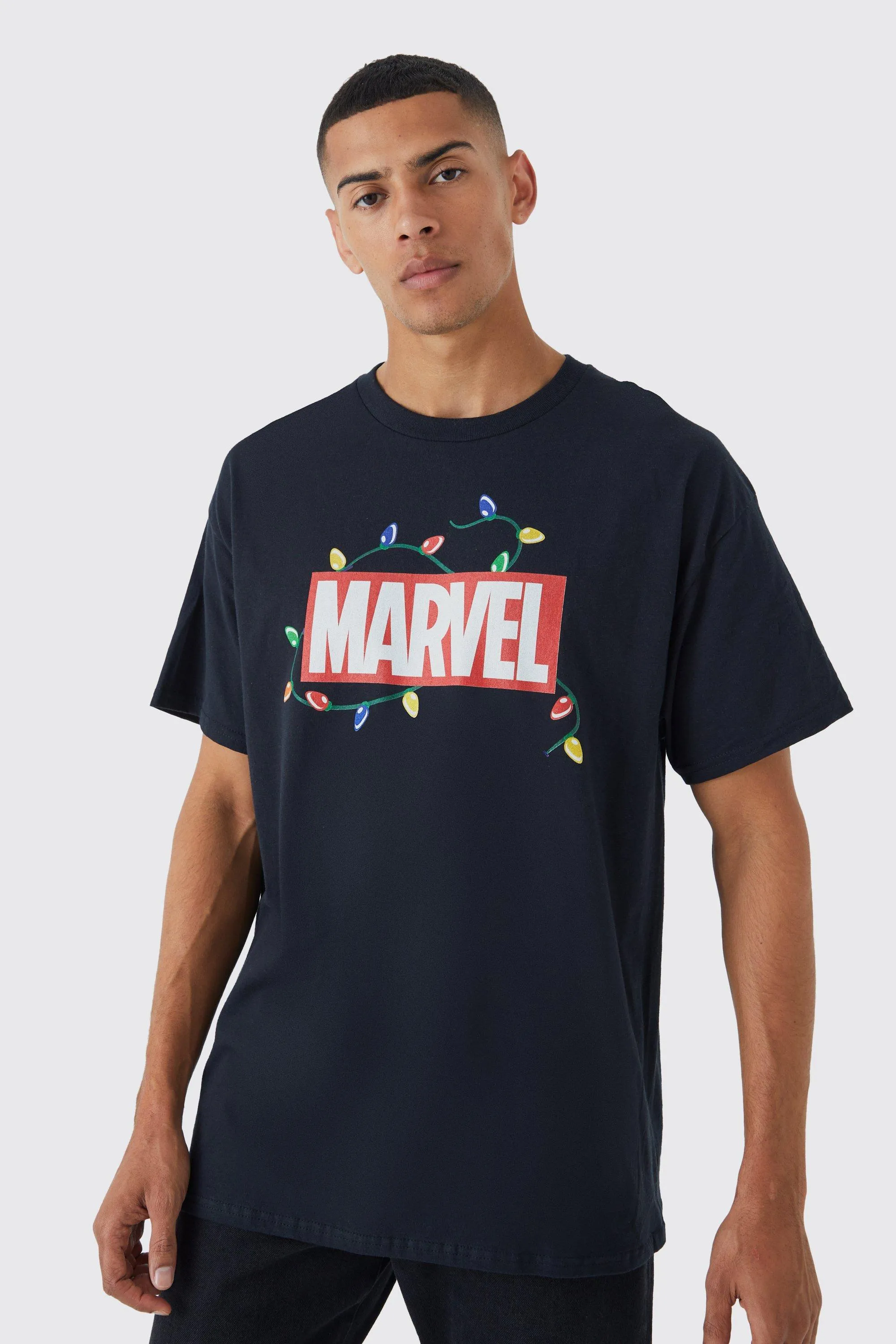 Oversized Marvel Christmas License T-shirt