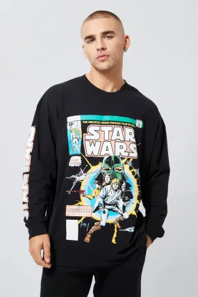 Oversized Star Wars Long Sleeve T-shirt | boohooMAN UK