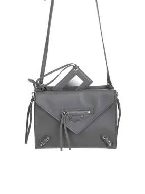 Papier Triple XS Zip Around Grey Leather Bag