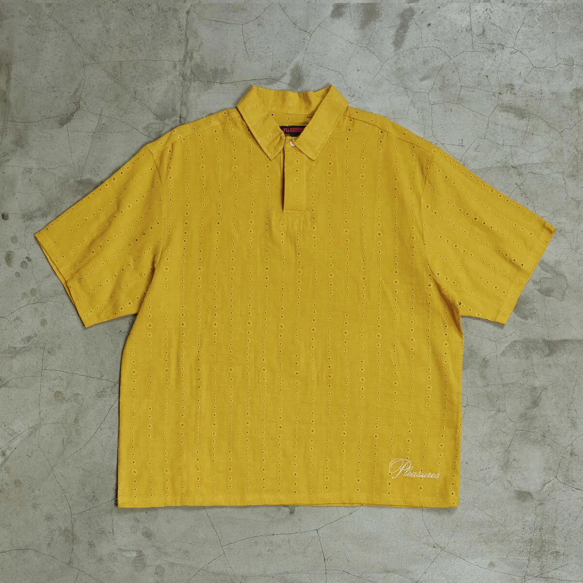 PLEASURES CLARITY WOVEN POLO - YELLOW