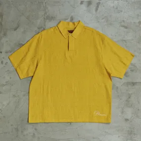 PLEASURES CLARITY WOVEN POLO - YELLOW