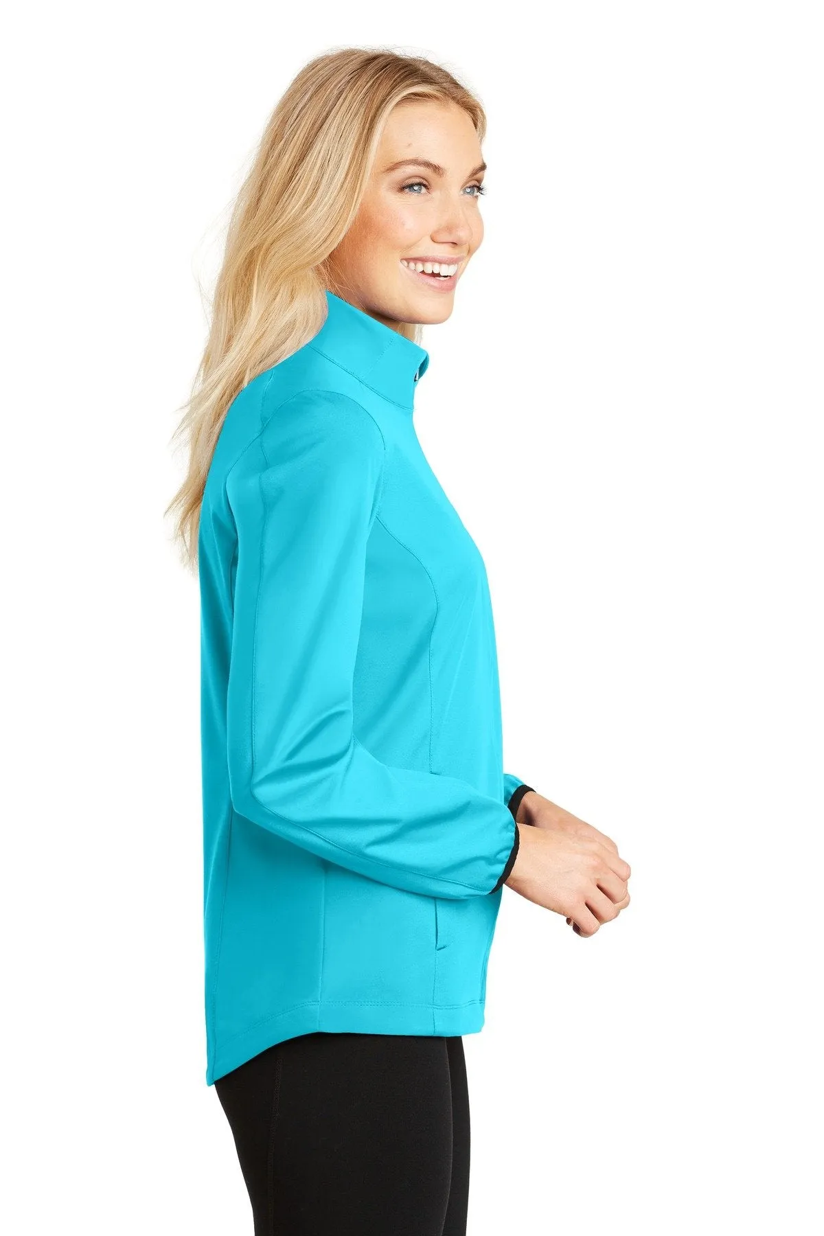 Port Authority Ladies Active Soft Shell Jacket L717 Light Cyan Blue