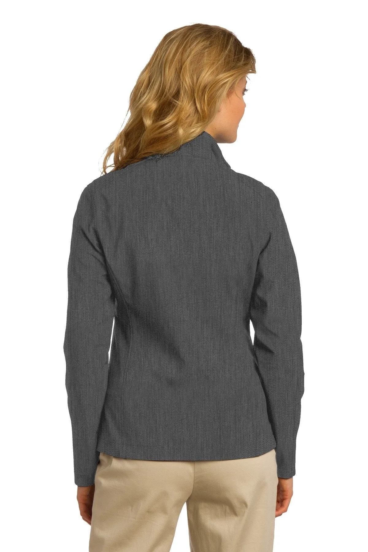 Port Authority Ladies Core Soft Shell Jacket L317 Black Charcoal Heather