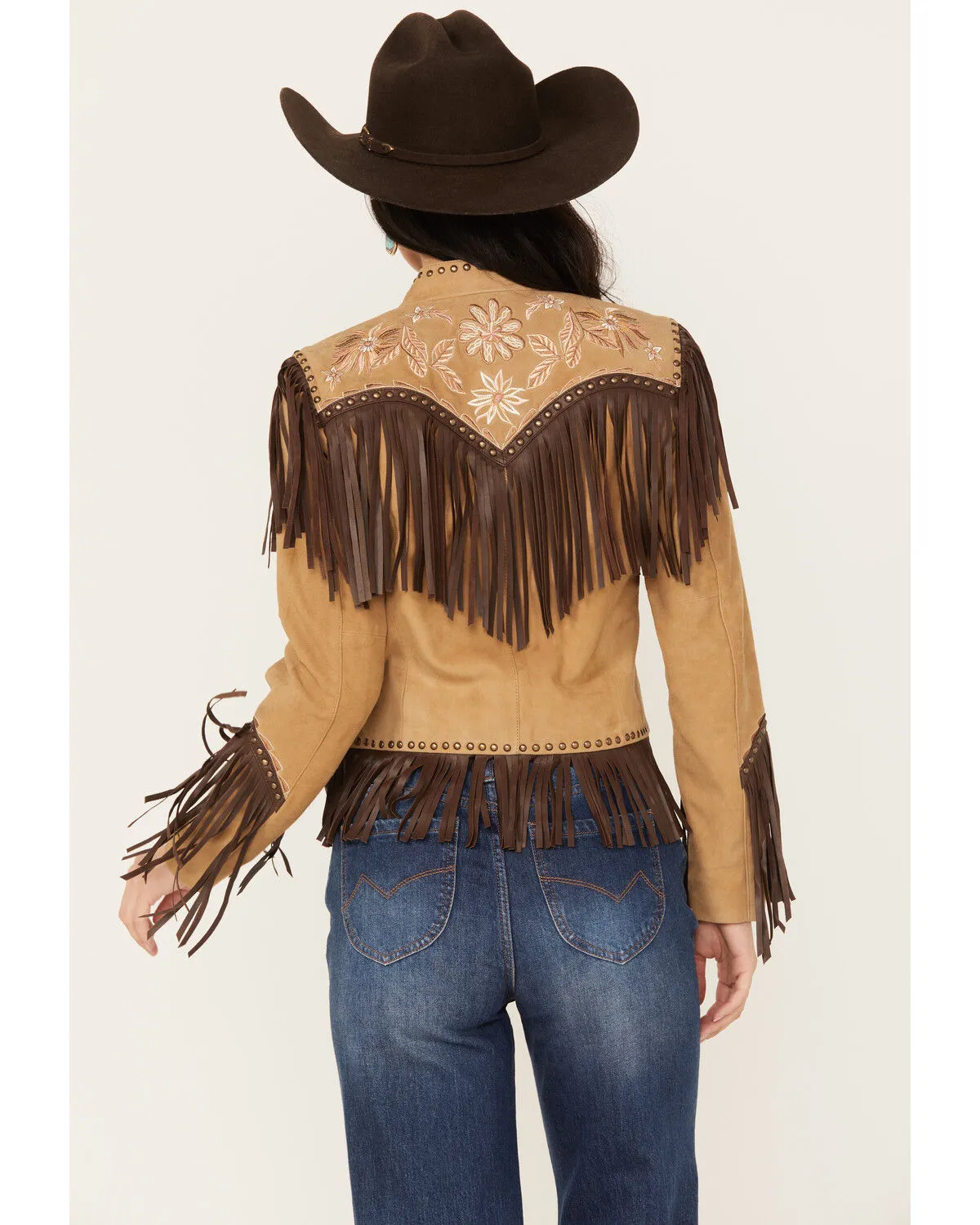 Product Name:  Shyanne Women's Embroidered Suede Fringe Jacket