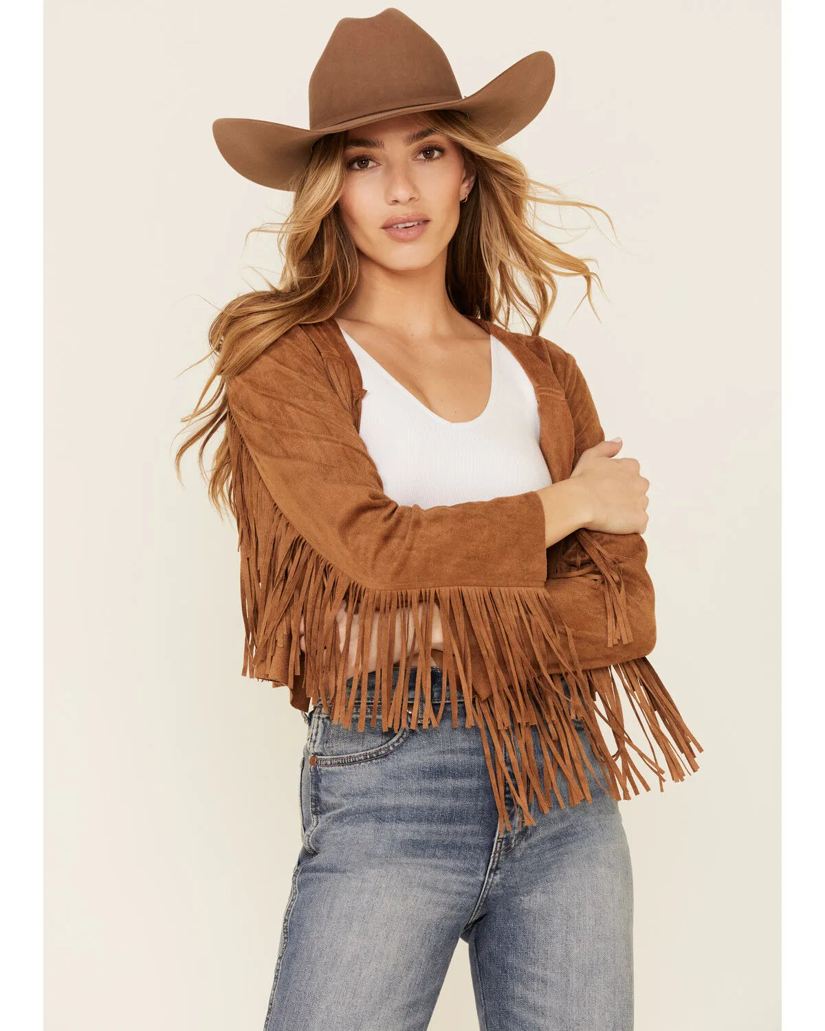 Product Name:  Vocal Women's Faux Suede Western Fringe Jacket