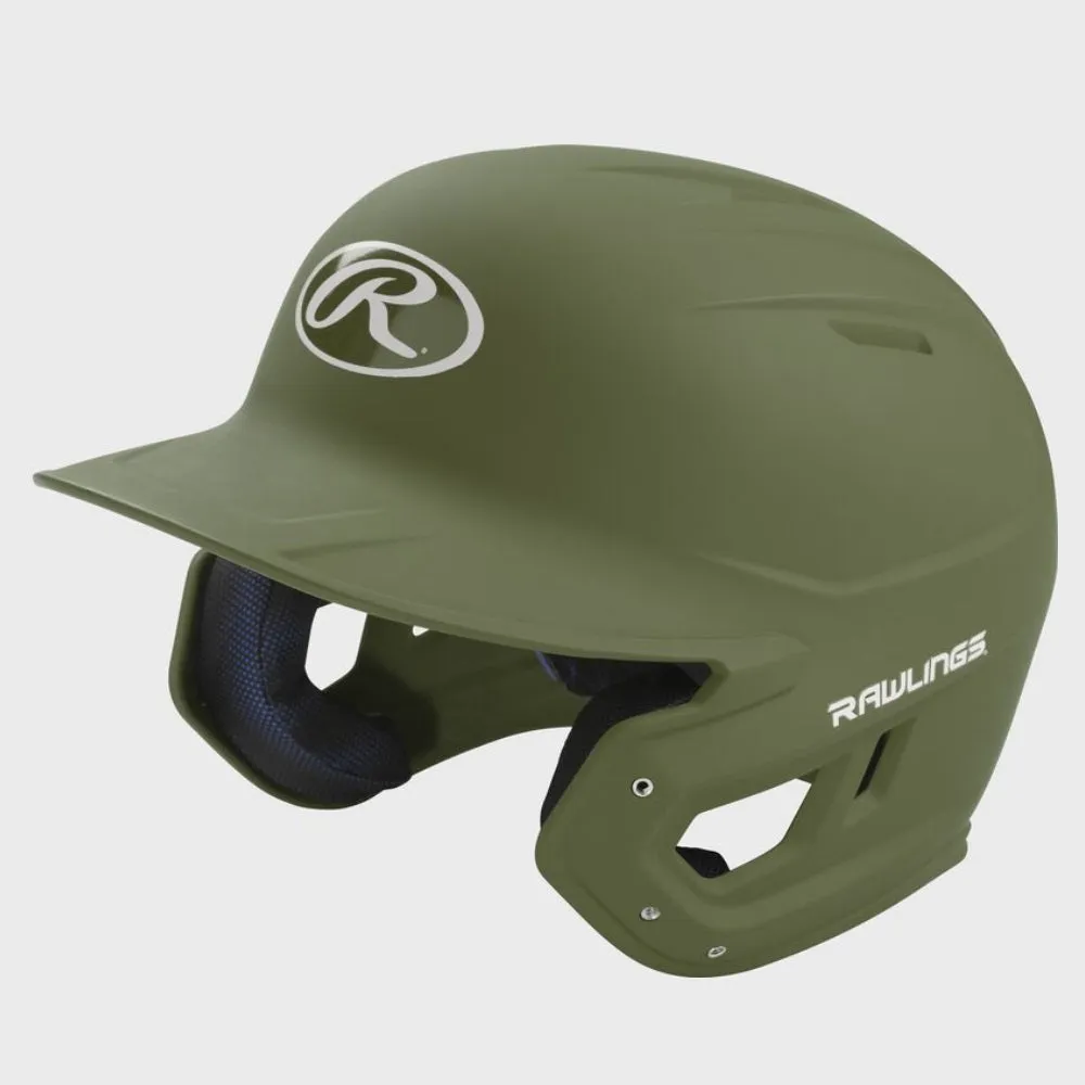 RAWLINGS MILITARY GREEN MACH BATTING HELMET, SENIOR & JUNIOR SIZES