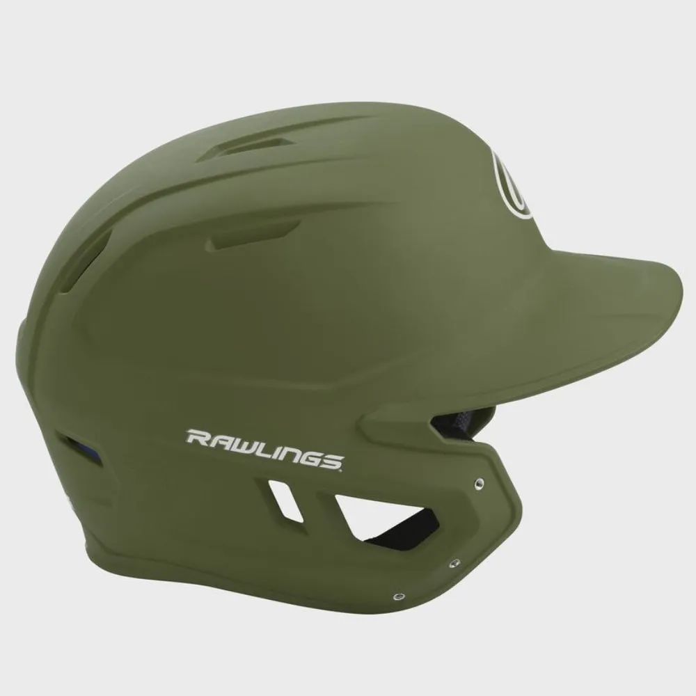 RAWLINGS MILITARY GREEN MACH BATTING HELMET, SENIOR & JUNIOR SIZES