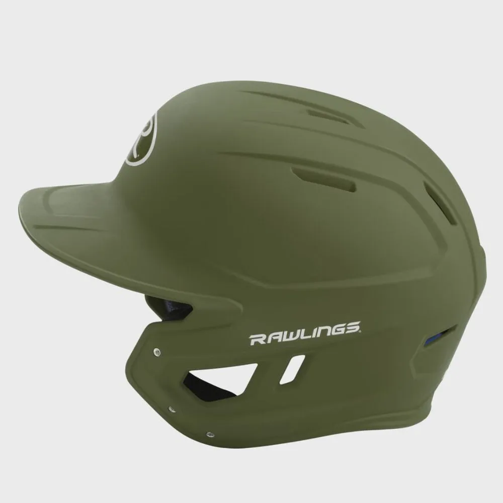 RAWLINGS MILITARY GREEN MACH BATTING HELMET, SENIOR & JUNIOR SIZES