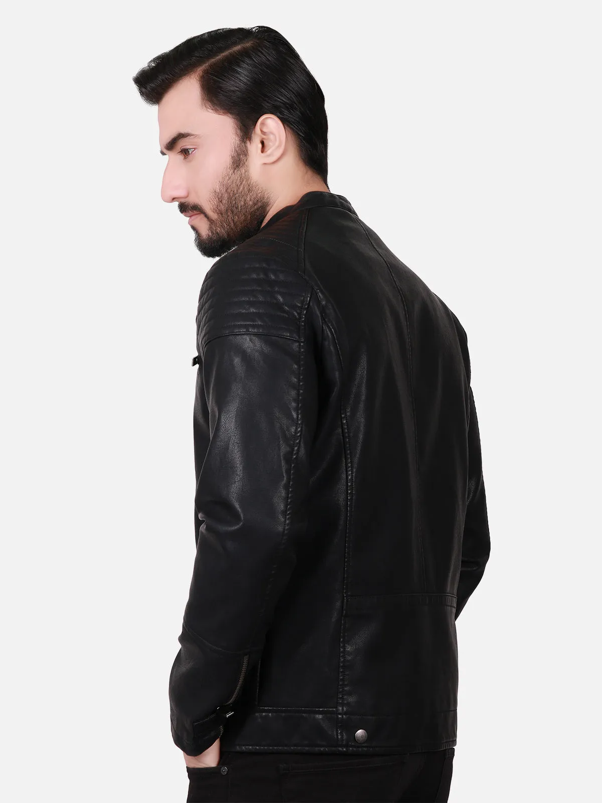 Regular Fit Leather Jacket - FMTJ17-39028