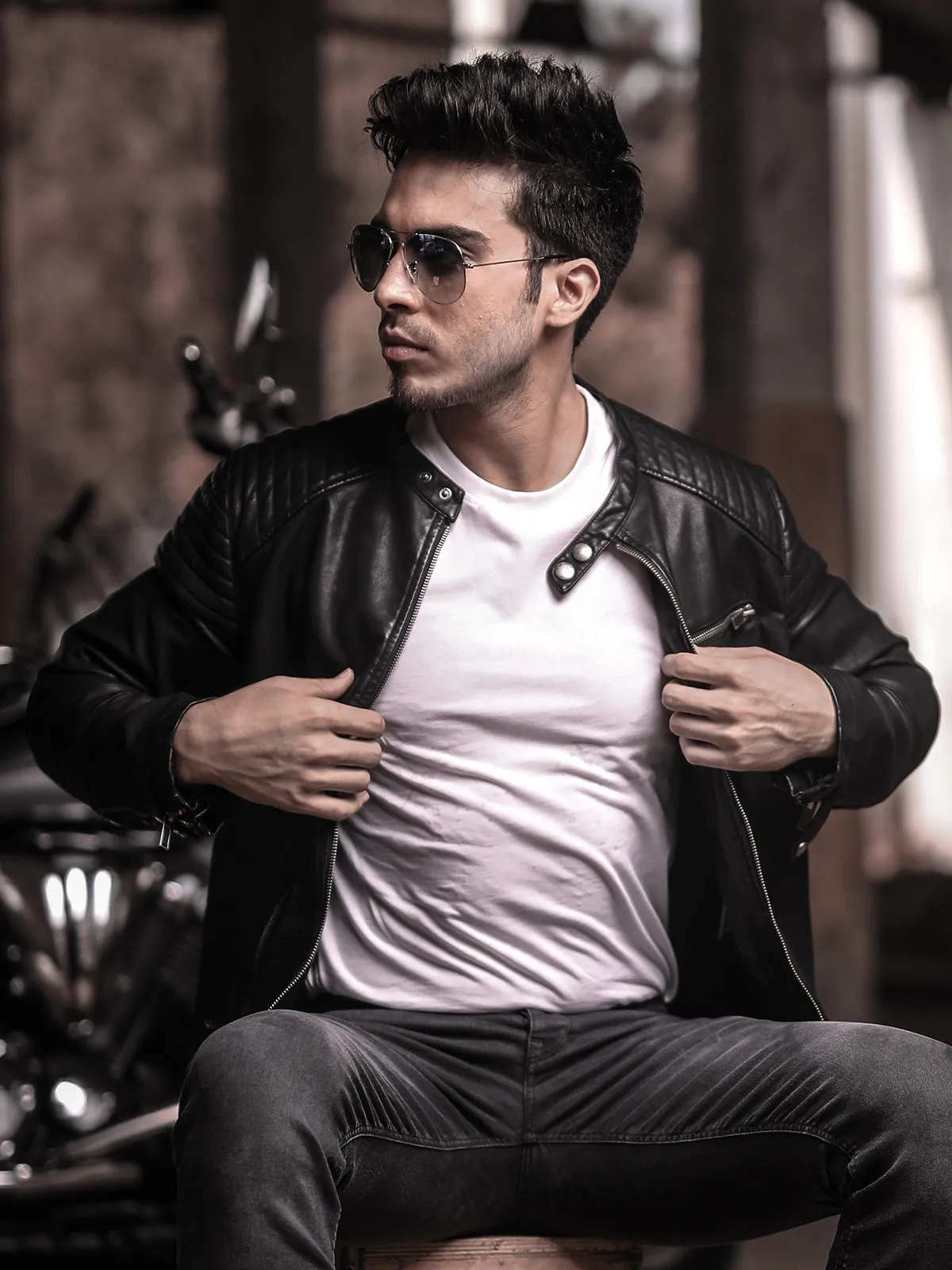 Regular Fit Leather Jacket - FMTJ17-39028