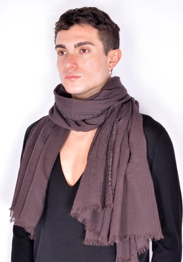 RICK OWENS RU01B1471 MEGA SCARF COTTON OXBLOOD